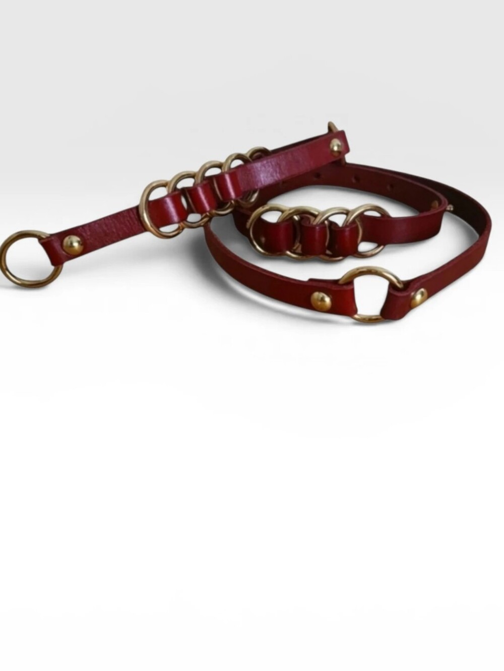 Tarnish by Nordstrom Red Leather O-Ring Belt M/L